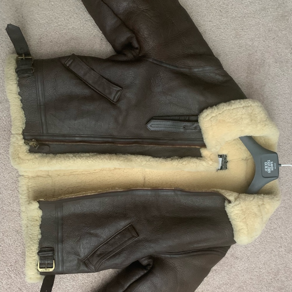 Avirex real sheepskin leather b3 bomber jacket. Size 38